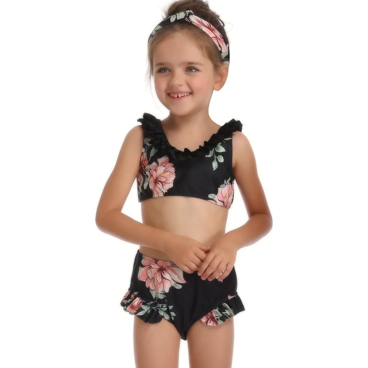 Glamorous Cutout V-neck Print One Piece Mommy and Me Swimsuits