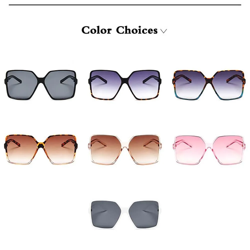 Gradient Frame Vintage Over Sized Square Sunglasses