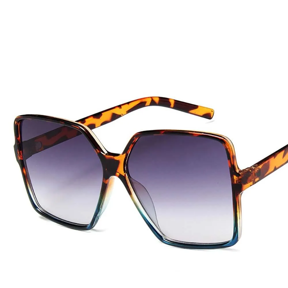 Gradient Frame Vintage Over Sized Square Sunglasses