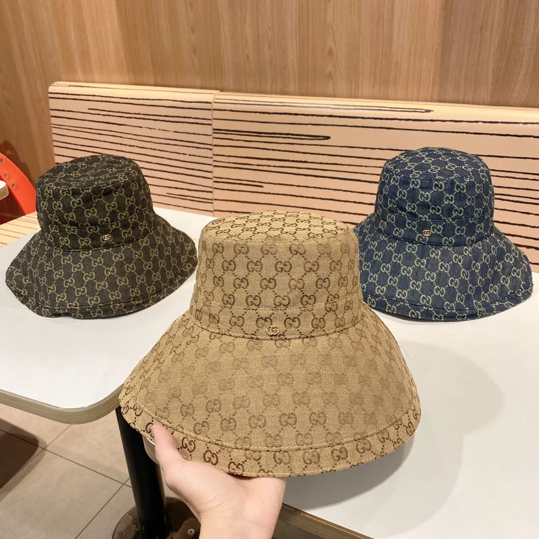 Gucci Canvas Wide Brim Hats