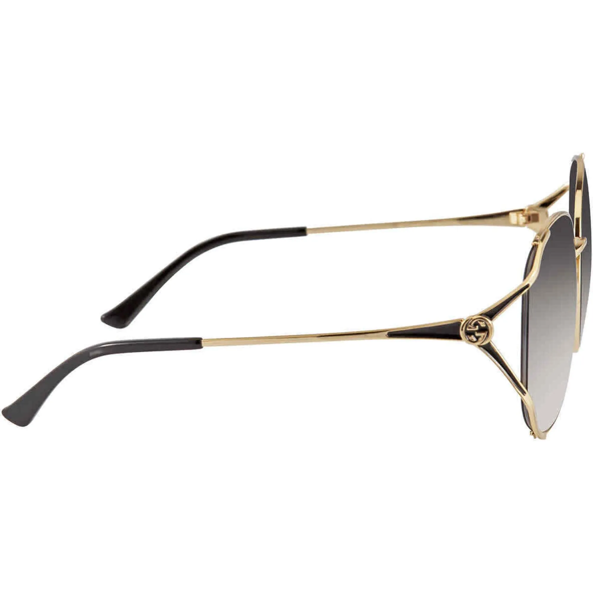 Gucci Women's Sunglasses - Adjustable Nose Pads Gold and Black Frame | GG0650SK 001