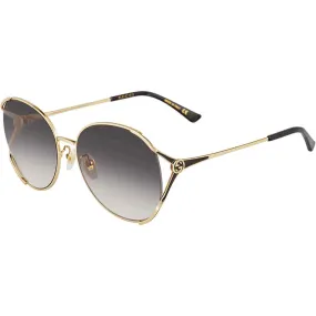 Gucci Women's Sunglasses - Adjustable Nose Pads Gold and Black Frame | GG0650SK 001