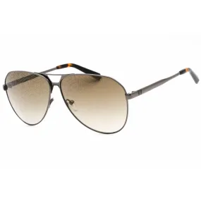 Guess Men's Sunglasses - Full Rim Shiny Gunmetal Metal Aviator Frame | GU00069 08F