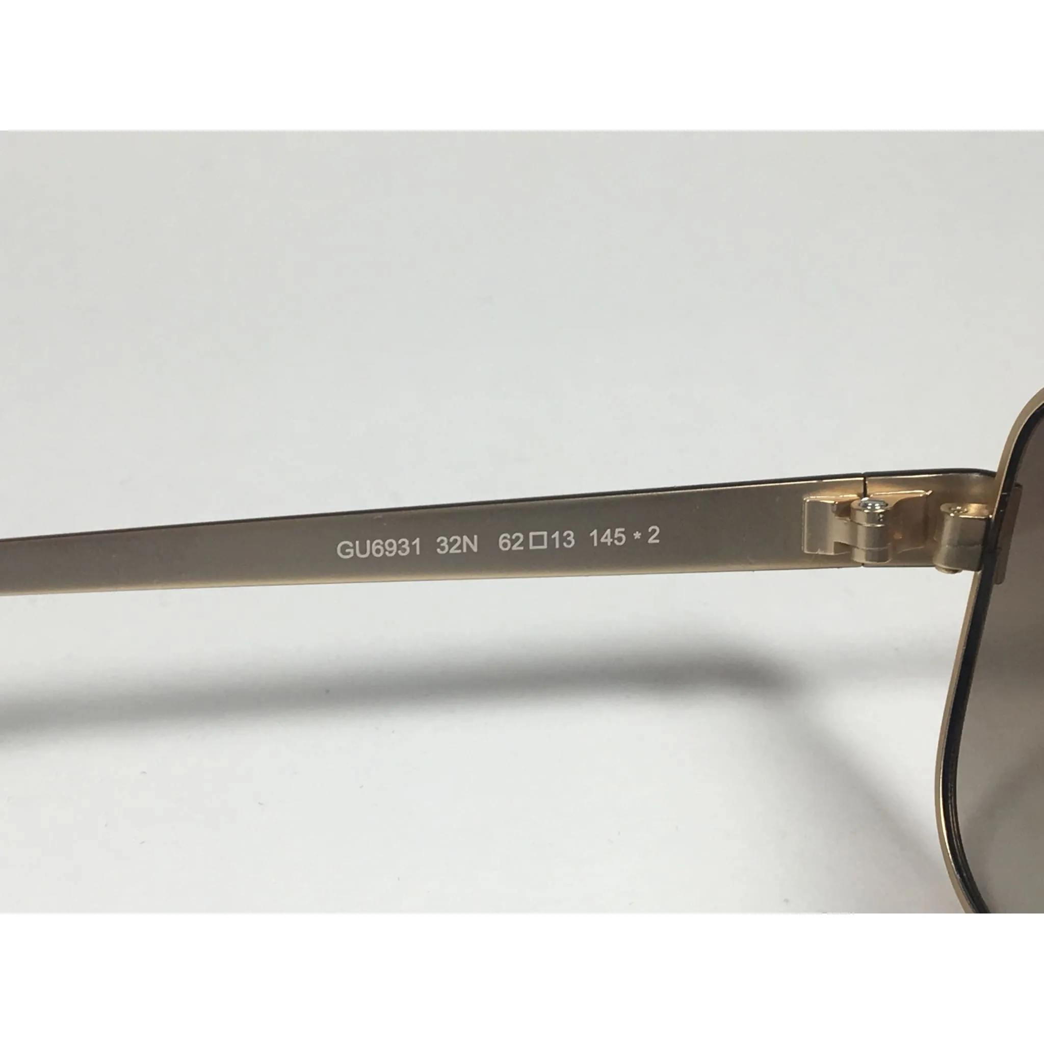 Guess Rectangle GU6931 32N Sunglasses Matte Gold Metal Frame Brown Gradient Lens