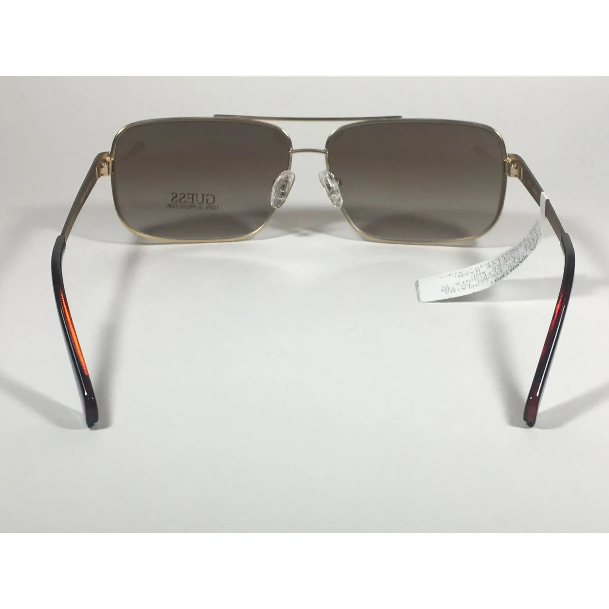 Guess Rectangle GU6931 32N Sunglasses Matte Gold Metal Frame Brown Gradient Lens
