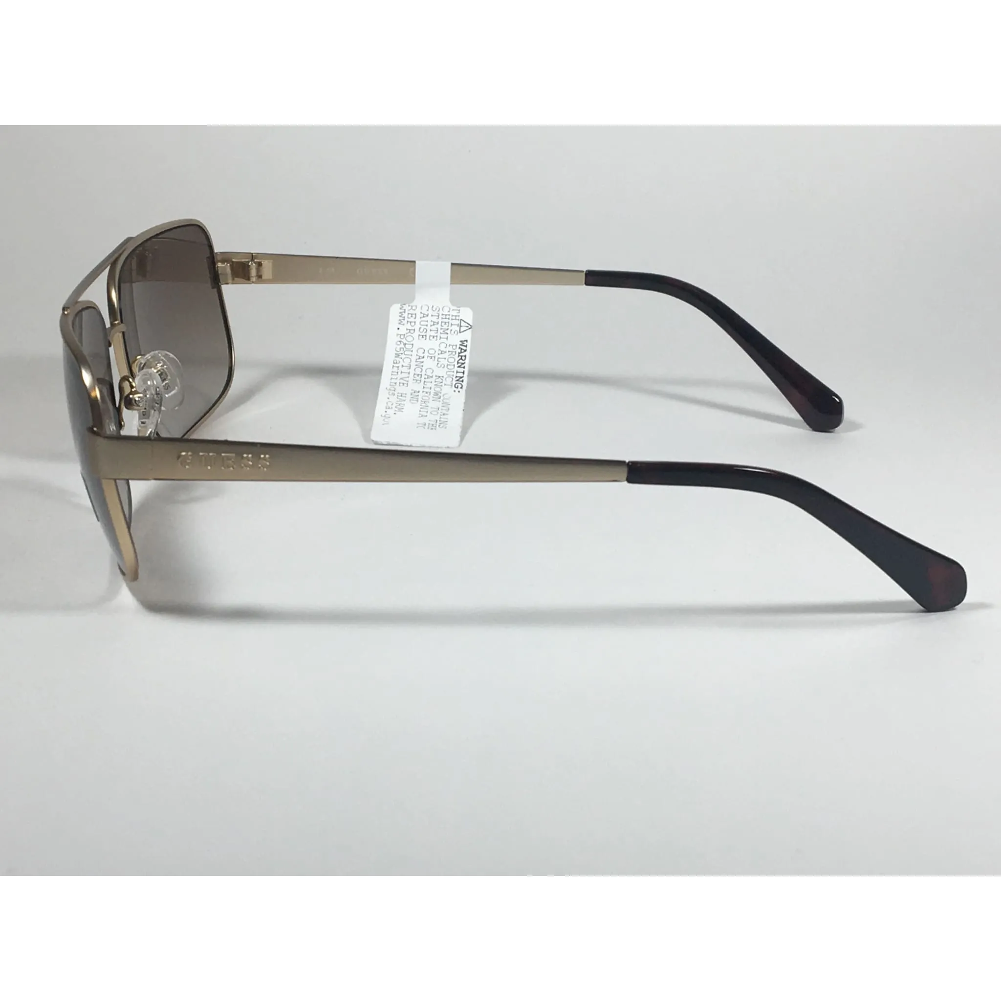 Guess Rectangle GU6931 32N Sunglasses Matte Gold Metal Frame Brown Gradient Lens
