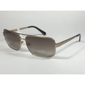 Guess Rectangle GU6931 32N Sunglasses Matte Gold Metal Frame Brown Gradient Lens