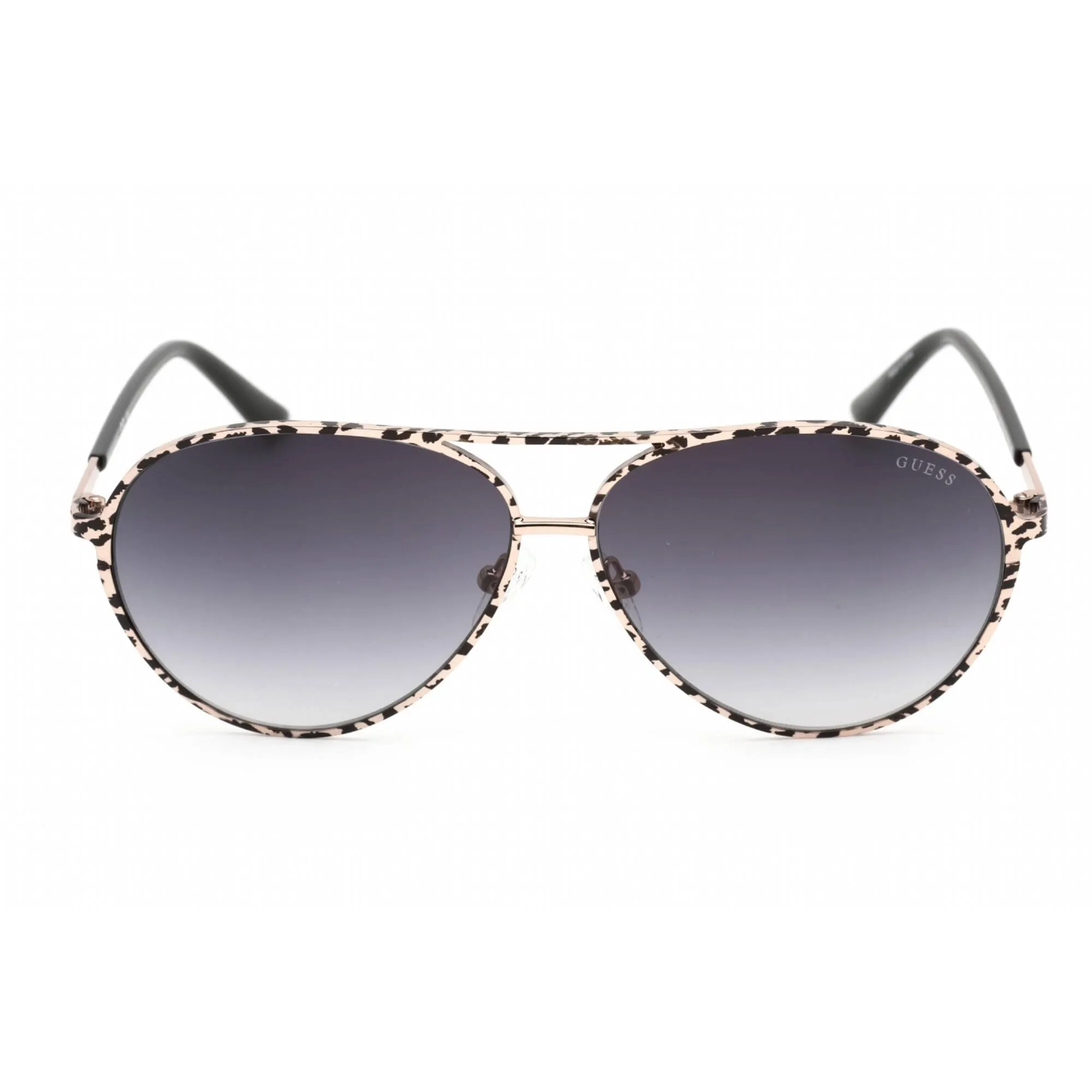 Guess Women's Sunglasses - Full Rim Shiny Rose Gold Metal Aviator Frame | GU7847 28B