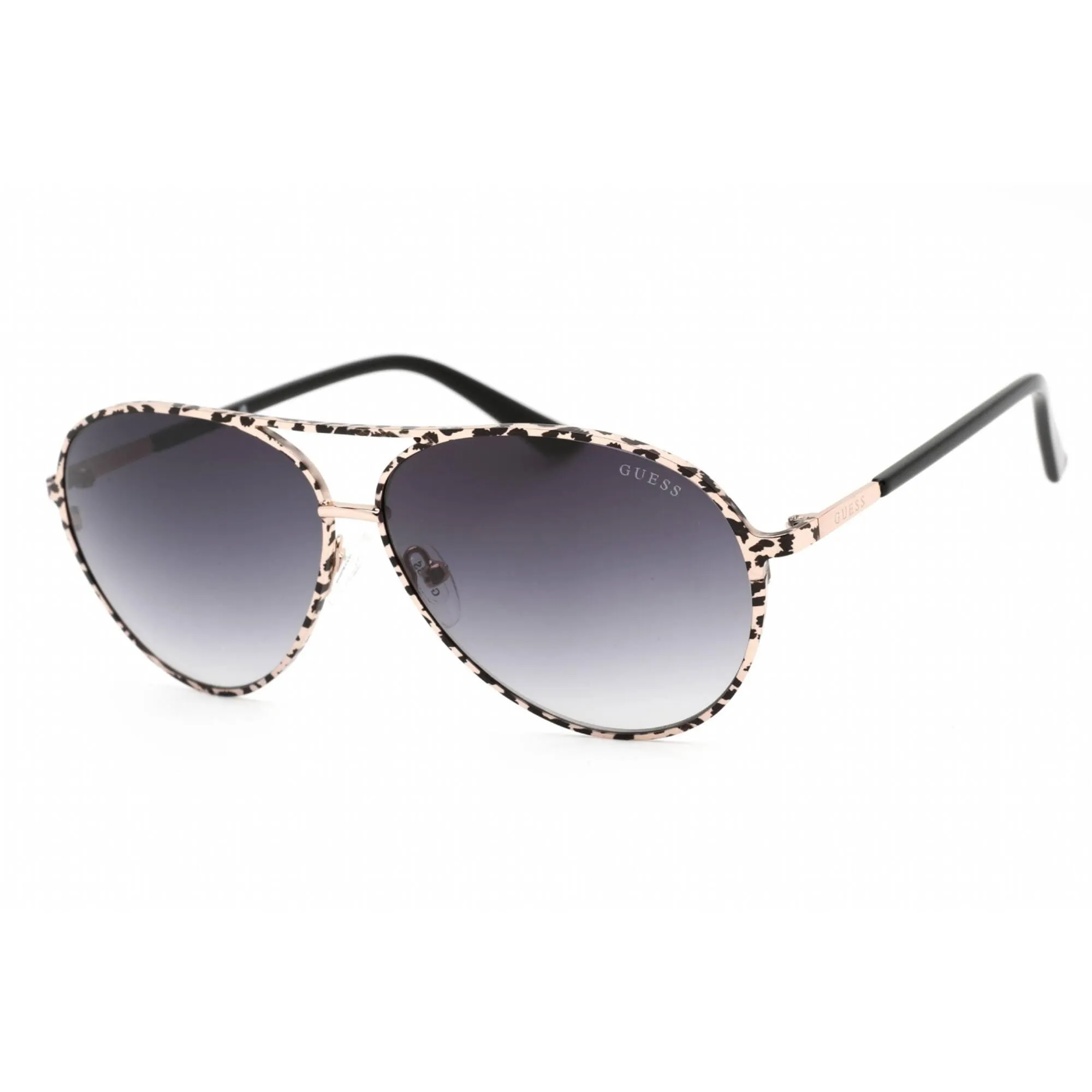 Guess Women's Sunglasses - Full Rim Shiny Rose Gold Metal Aviator Frame | GU7847 28B