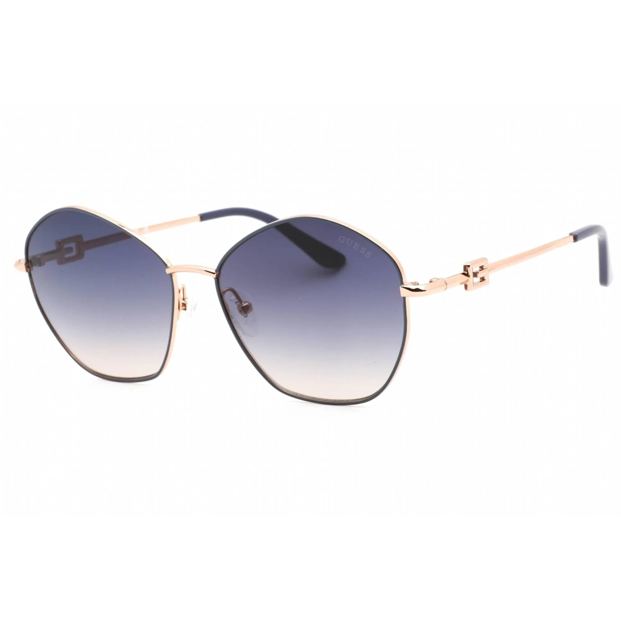 Guess Women's Sunglasses - Grey/Rose Gold Metal Geometric Shape Frame | GU7907 20B
