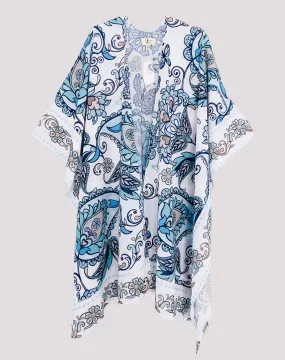 JC071066 White-Blue Paisley Kimono