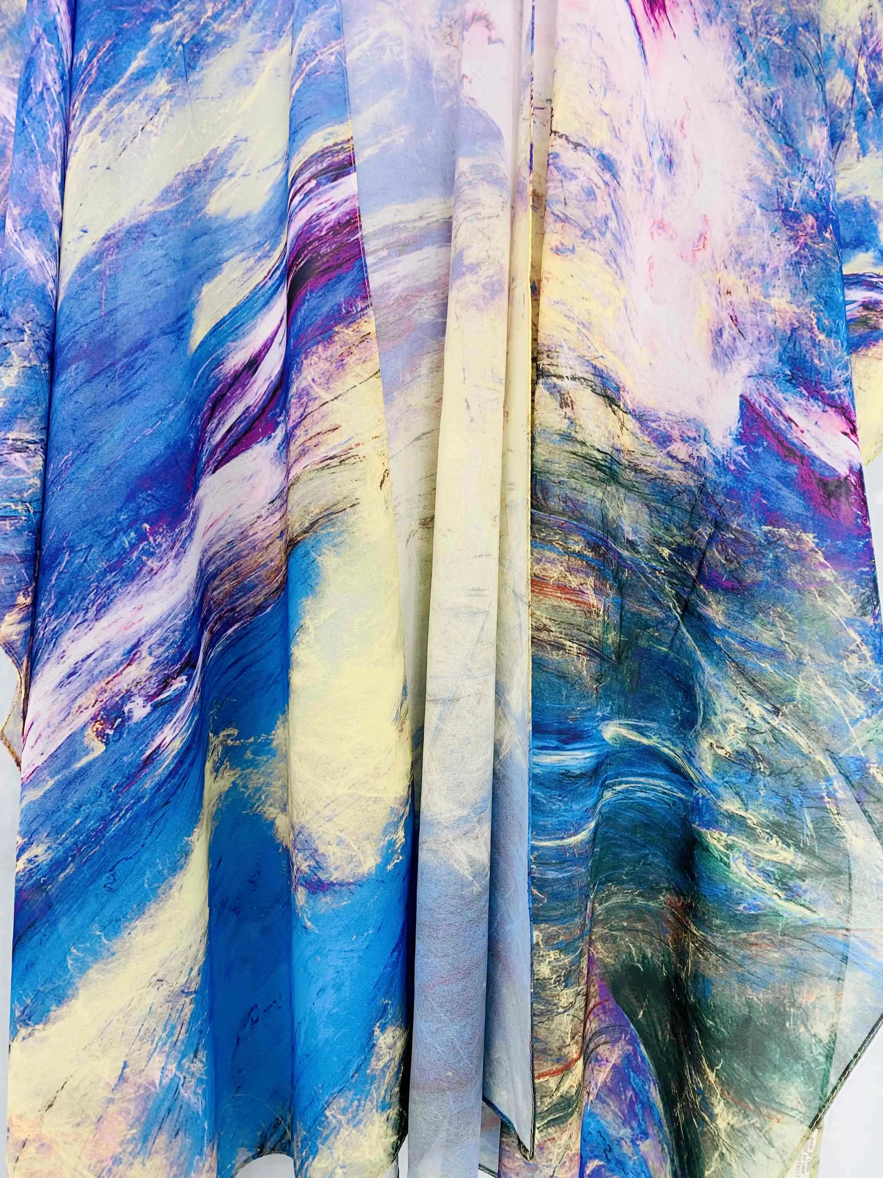 JC071067 Blue-Multi Abstract Kimono