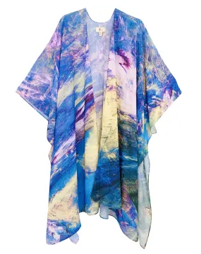 JC071067 Blue-Multi Abstract Kimono