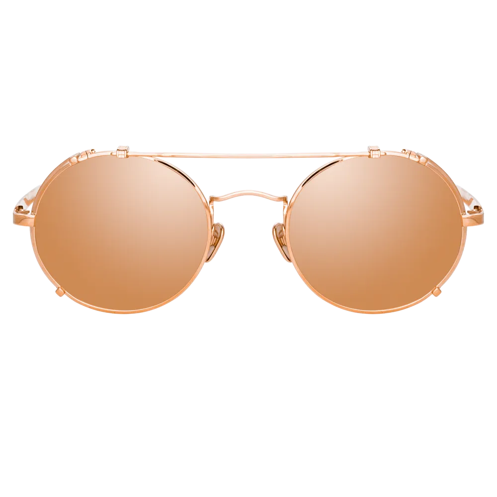 Jimi Oval Sunglasses in Rose Gold