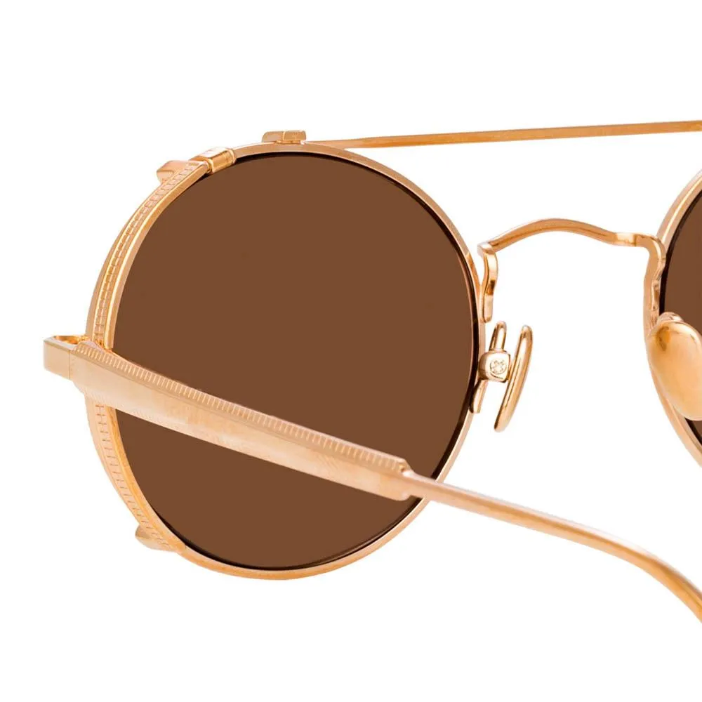 Jimi Oval Sunglasses in Rose Gold