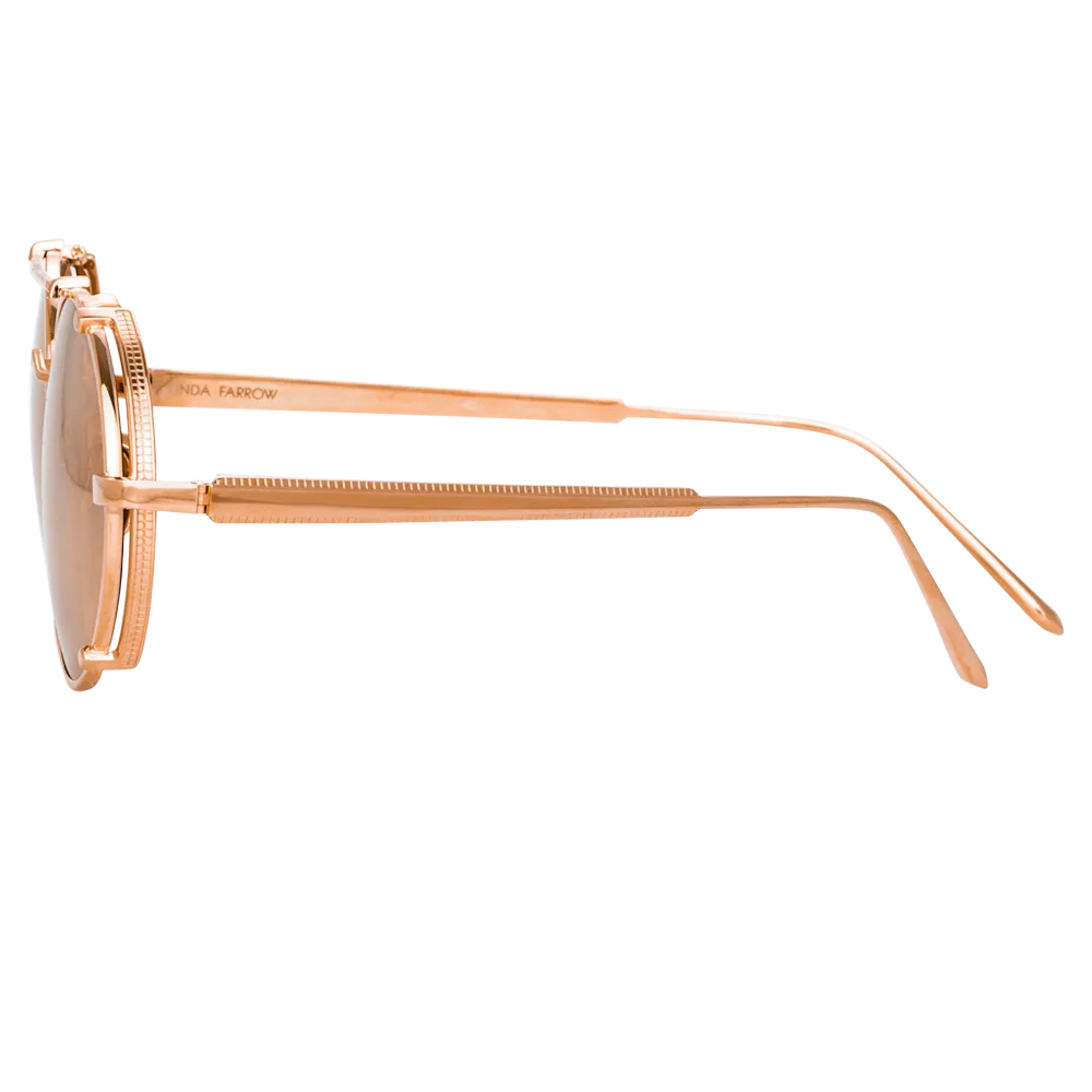 Jimi Oval Sunglasses in Rose Gold