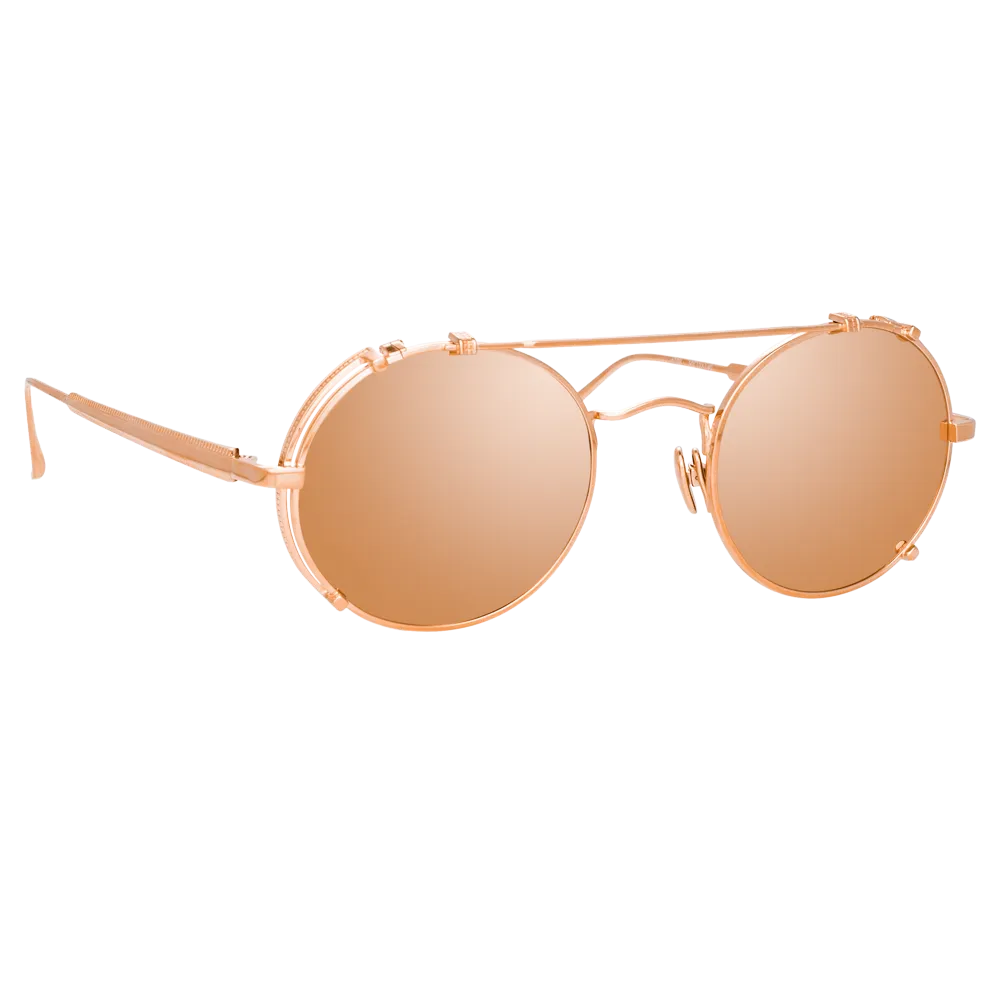 Jimi Oval Sunglasses in Rose Gold