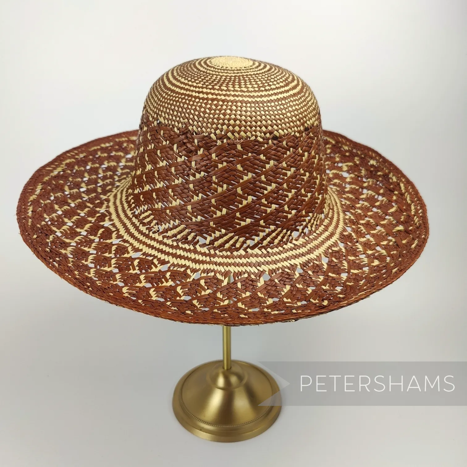 Layered Diamond Open Weave Vintage Ecuador Panama Straw Capeline Hat Body - 11"