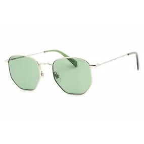 Levi's Unisex Sunglasses - Palladium/Green Metal Geometric Frame | LV 1004/S 0KTU QT