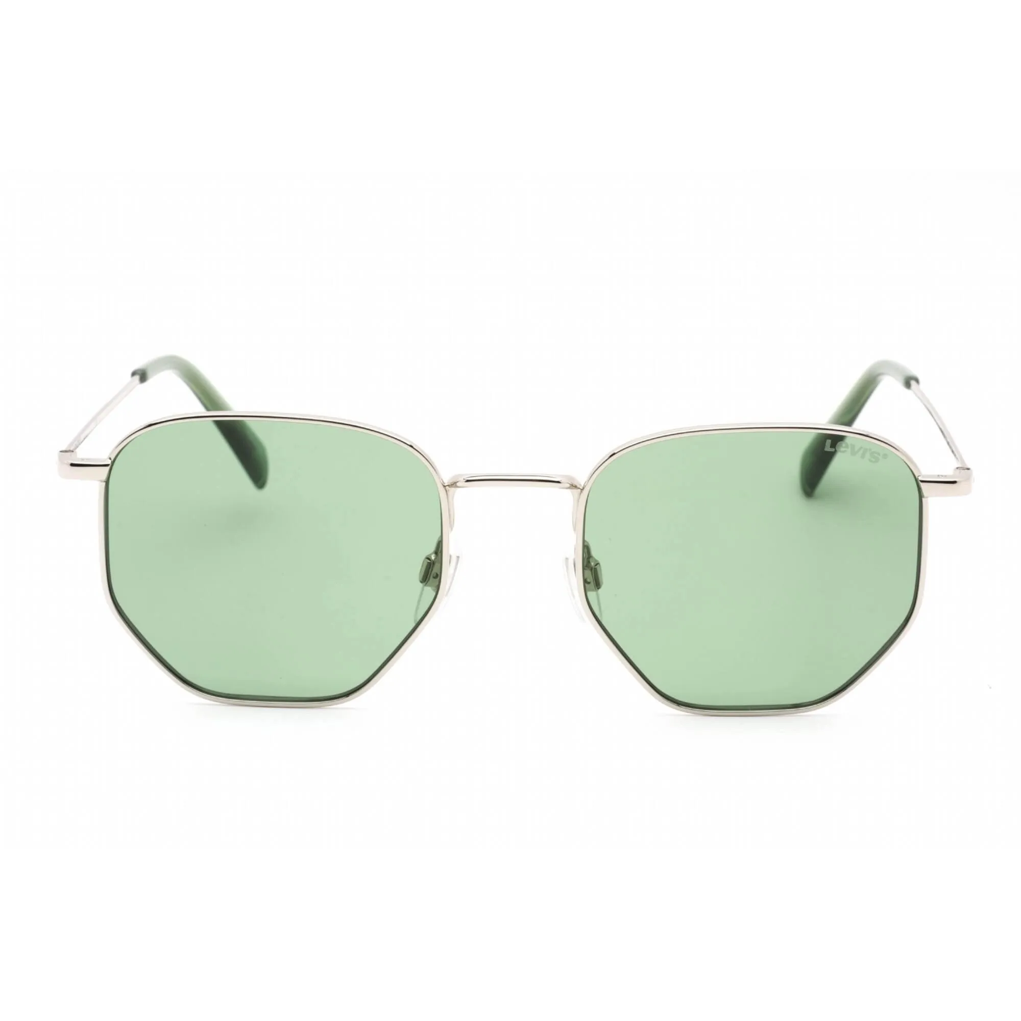 Levi's Unisex Sunglasses - Palladium/Green Metal Geometric Frame | LV 1004/S 0KTU QT