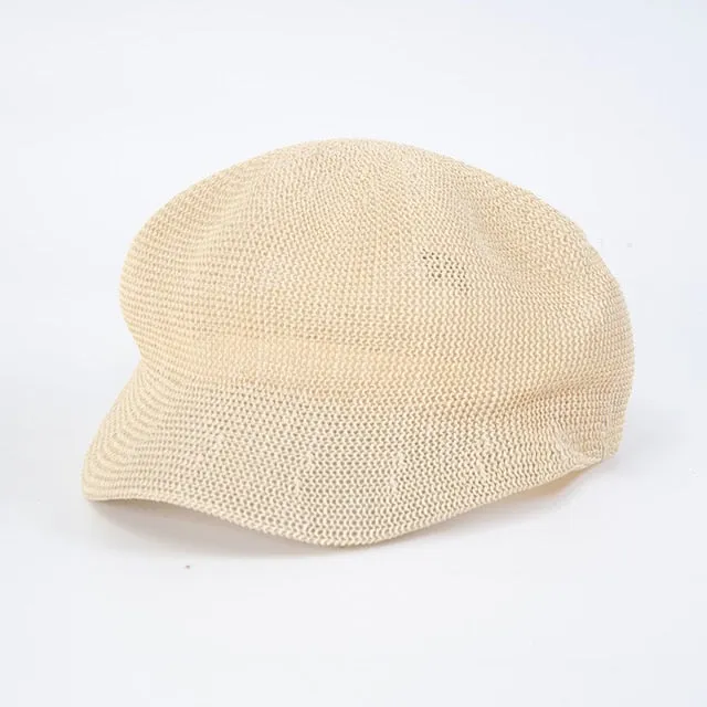 Octagonal Beret Women Sun Hat Painter Hat Outdoor Travel Beach Hat Light Breathable Women Summer Sun Visor Femme Retro Fashion