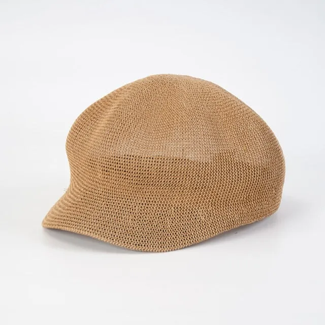 Octagonal Beret Women Sun Hat Painter Hat Outdoor Travel Beach Hat Light Breathable Women Summer Sun Visor Femme Retro Fashion