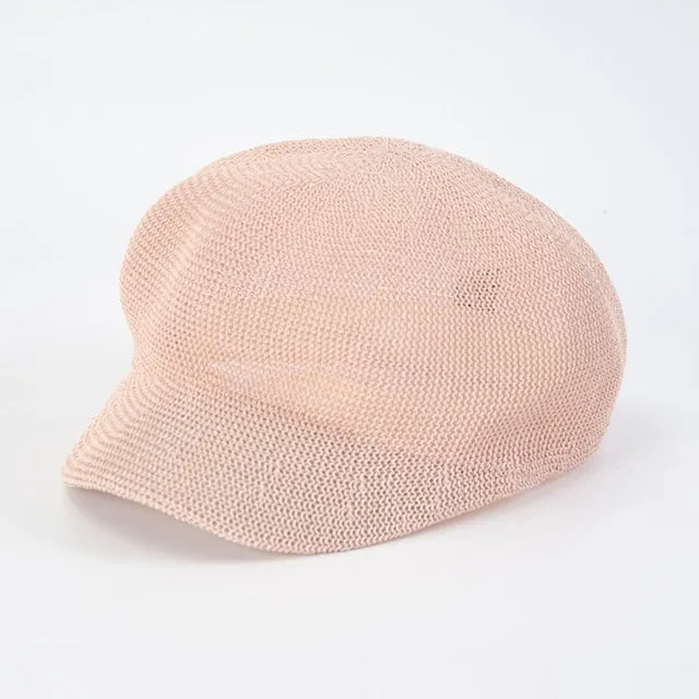 Octagonal Beret Women Sun Hat Painter Hat Outdoor Travel Beach Hat Light Breathable Women Summer Sun Visor Femme Retro Fashion