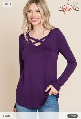 Plum CrissCross Top