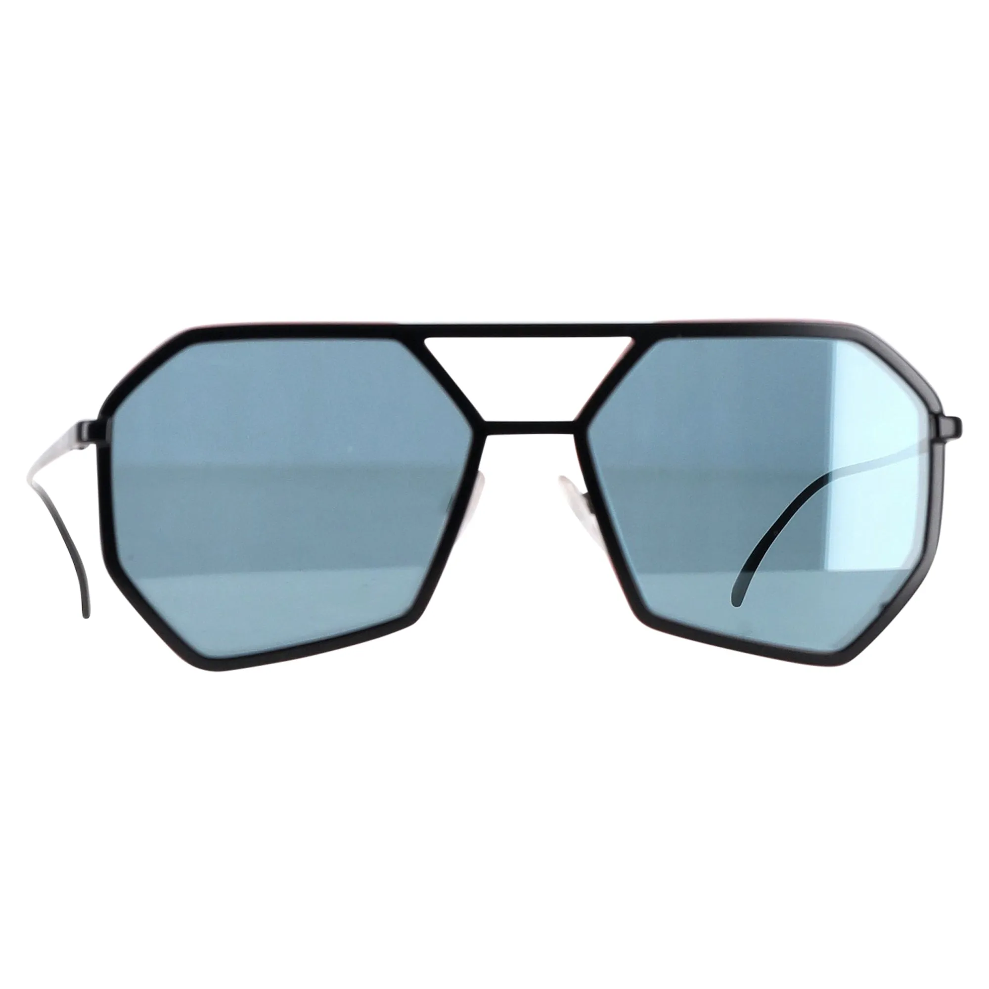 Prada SPR62X Geometric Tinted Sunglasses in Black Metal