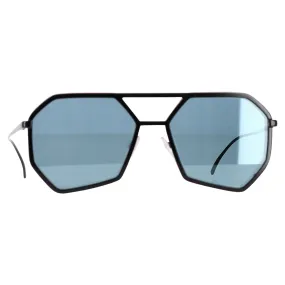 Prada SPR62X Geometric Tinted Sunglasses in Black Metal