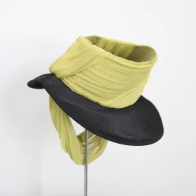 "Chartreuse & Straw" Vintage Late 1930's Chartreuse & Straw Percher Hat