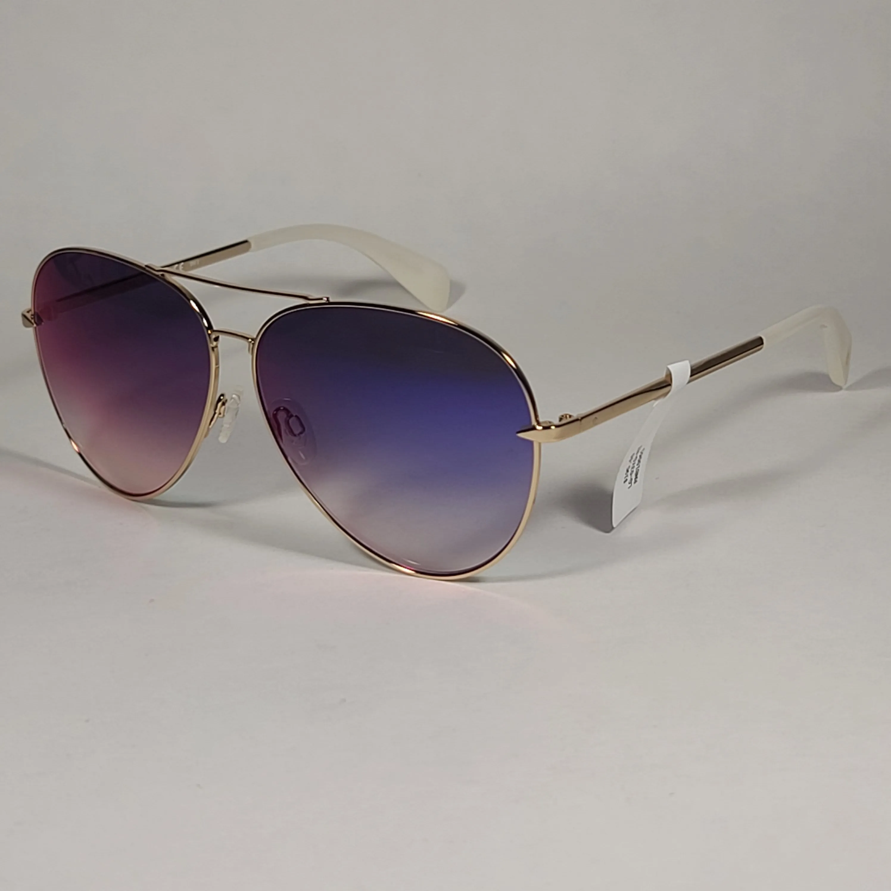 RAG & BONE Aviator Sunglasses Light Gold Frame Purple Flash Gradient Lens RNB1006/S 3YGHI