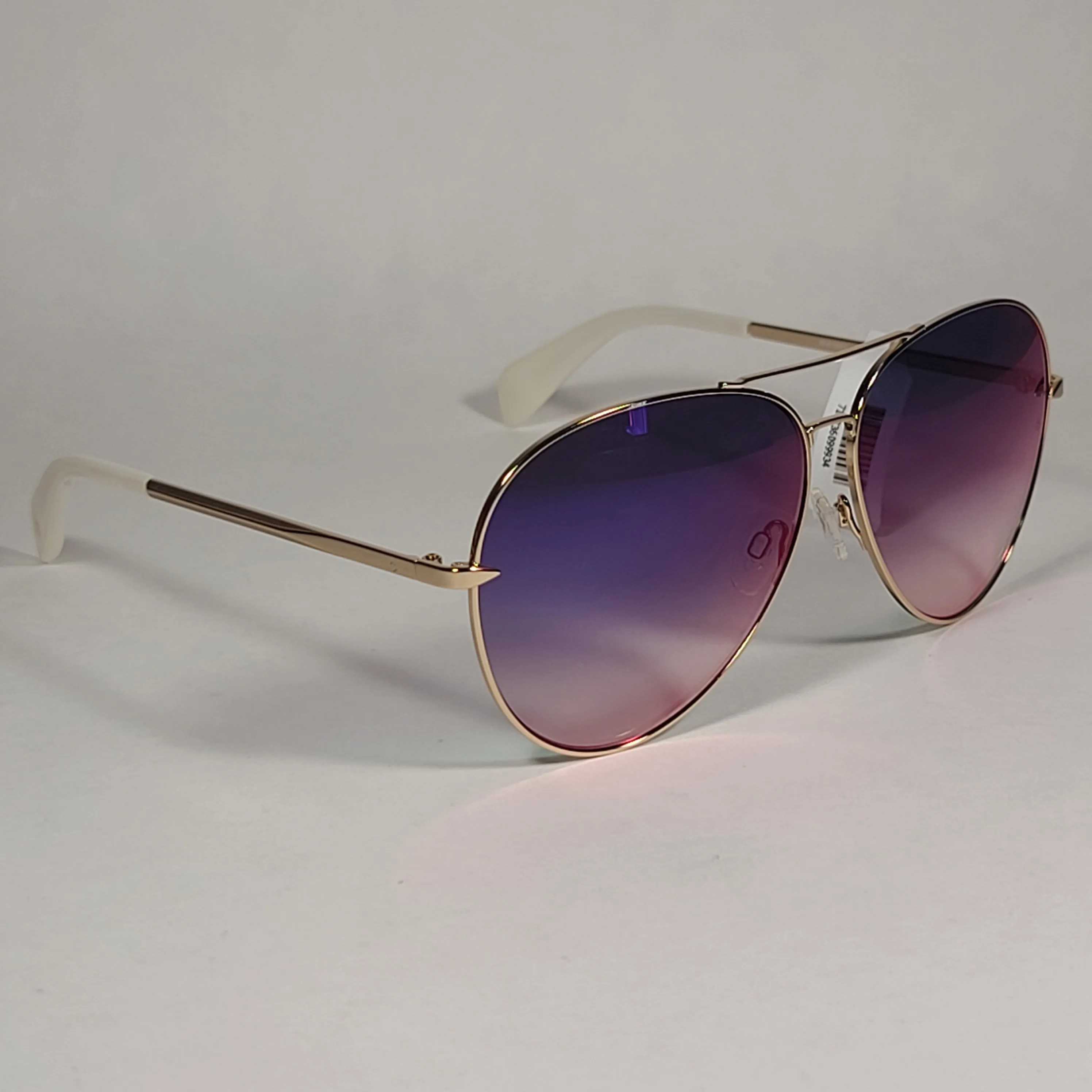 RAG & BONE Aviator Sunglasses Light Gold Frame Purple Flash Gradient Lens RNB1006/S 3YGHI