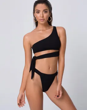 Rawlins Bikini Top in Crinkle Rib Black