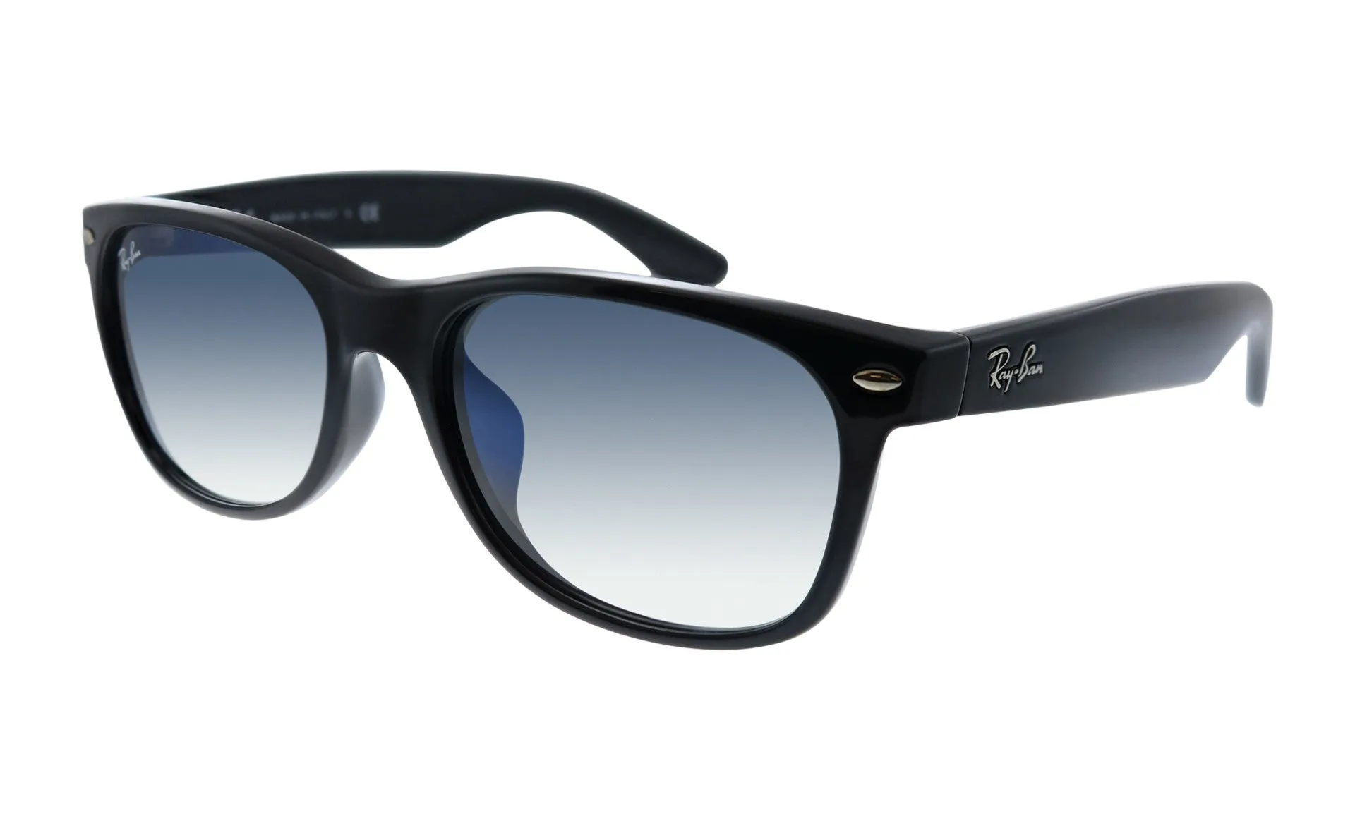 Ray Ban Black Sunglasses with Green Gradient Lenses-RB_2132F_901/3A_55mm