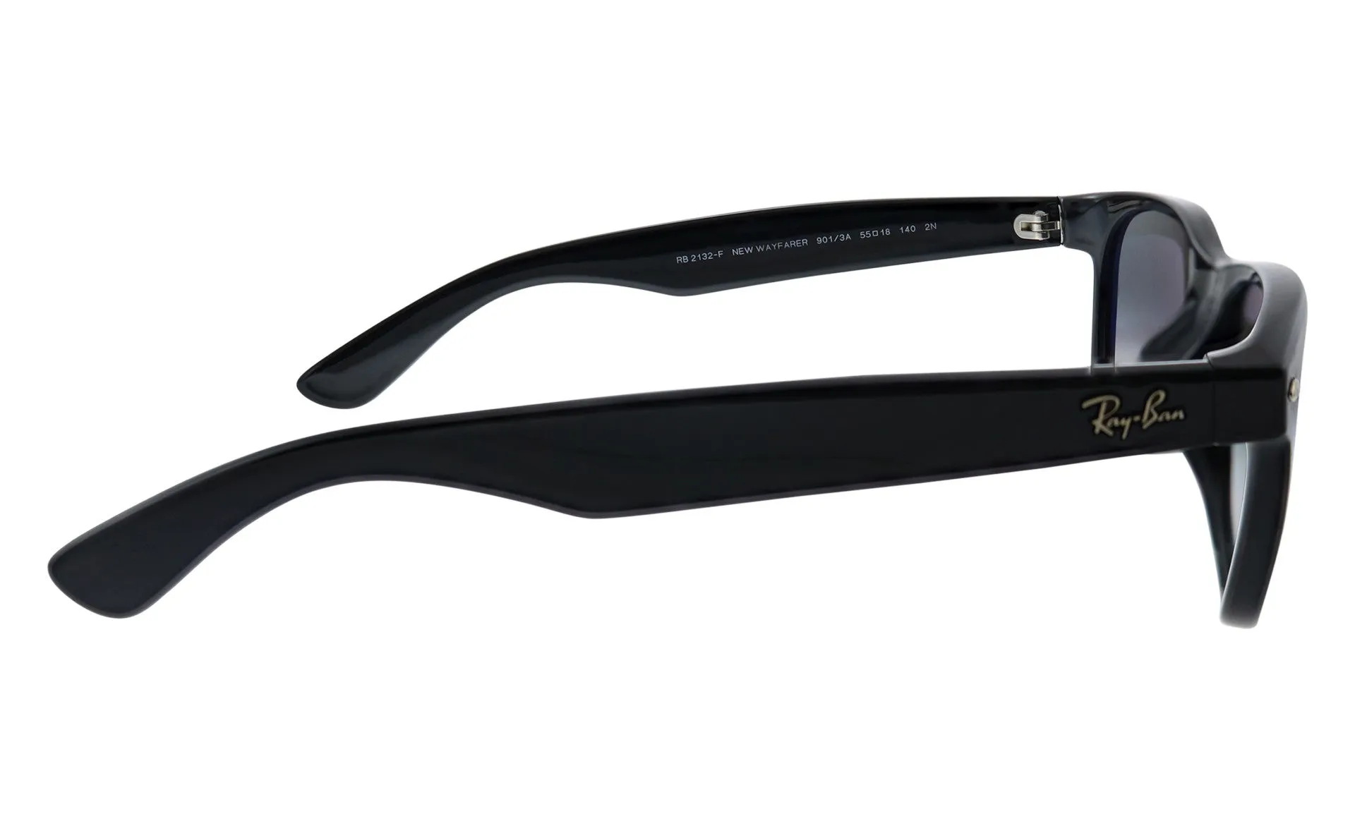Ray Ban Black Sunglasses with Green Gradient Lenses-RB_2132F_901/3A_55mm