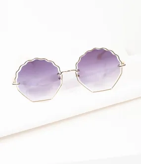 Retro Gold Sunshine Rounded Sunglasses