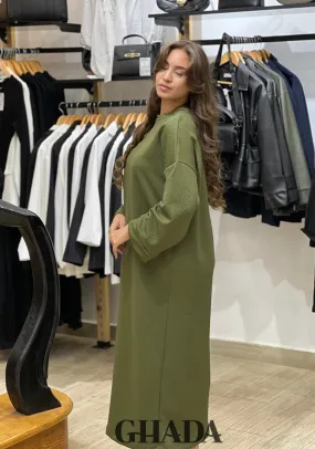 Robe oversize en vert kaki