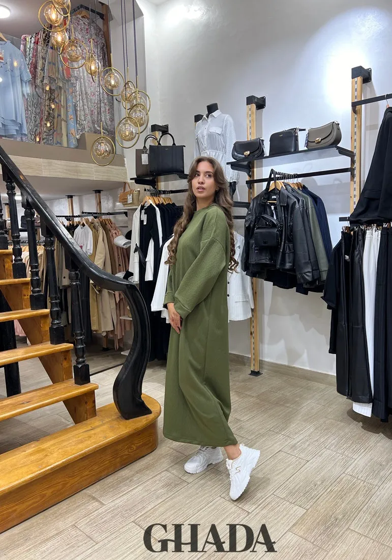 Robe oversize en vert kaki