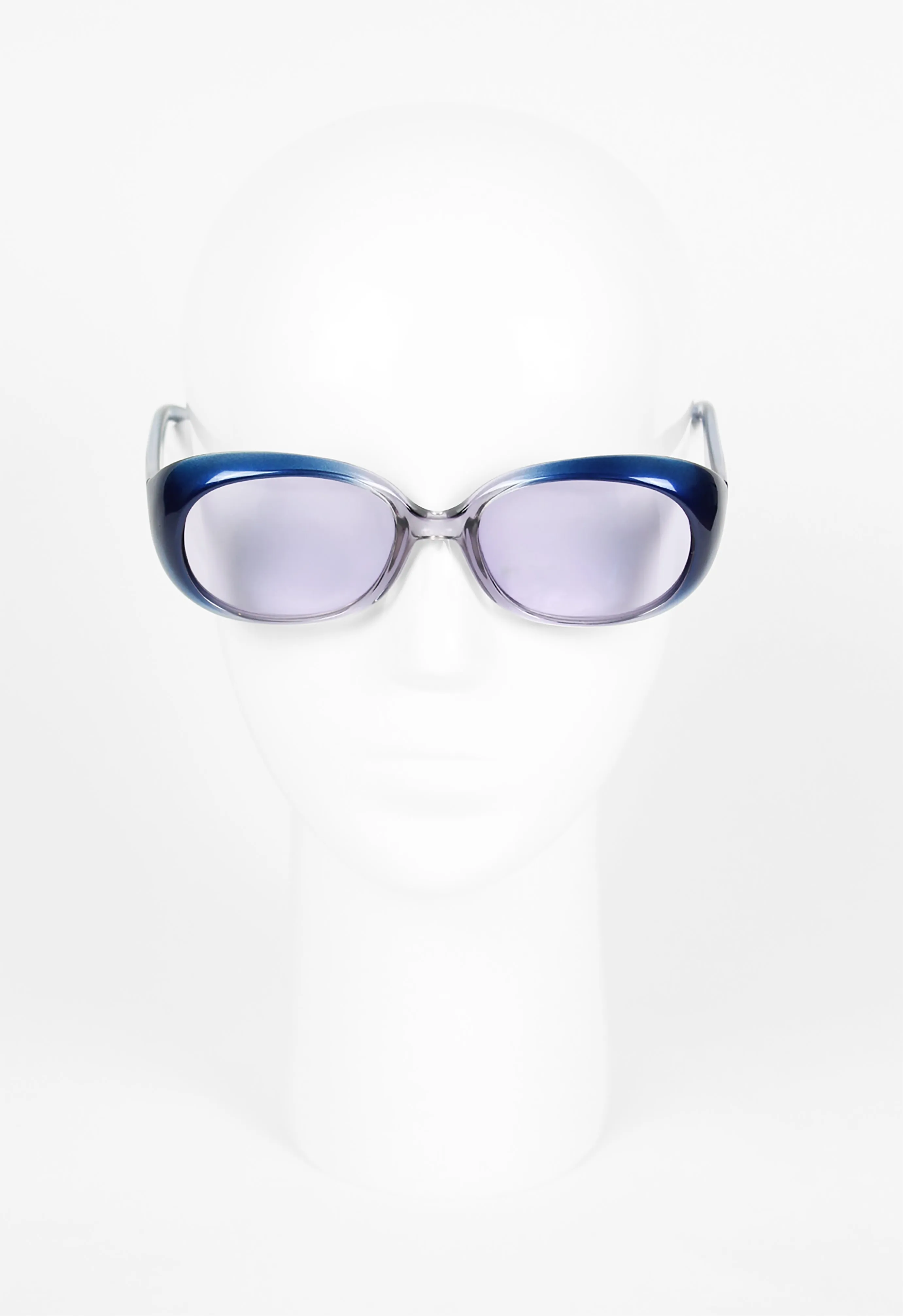 ROMEO GIGLI 1990'S BOLD BLUE AND TRANSPARENT FRAME SUNGLASSES