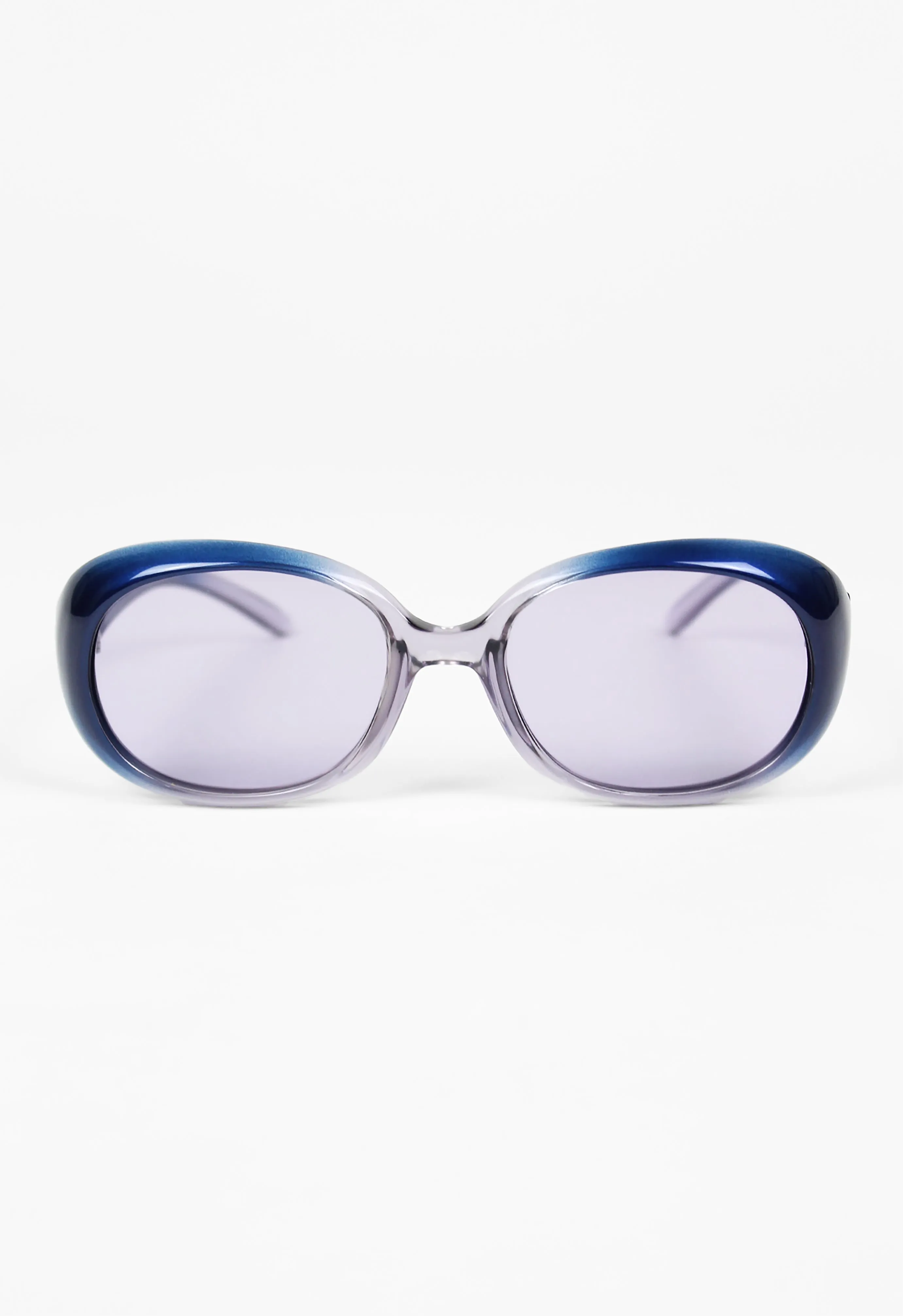 ROMEO GIGLI 1990'S BOLD BLUE AND TRANSPARENT FRAME SUNGLASSES