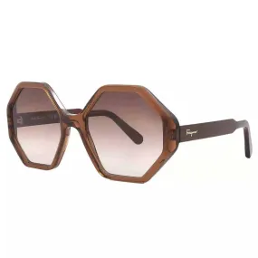 Salvatore Ferragamo Women's Sunglasses - Brown Acetate Geometric Frame | SF1070S 210
