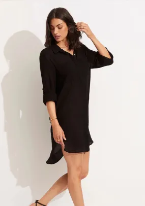 Seafolly Crinkle Twill Beach Shirt
