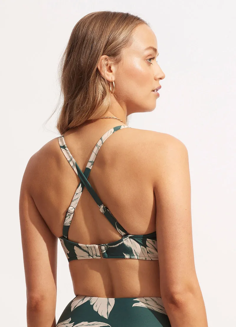 Seafolly Fleur de Bloom Wrap Front F Cup Bikini Top