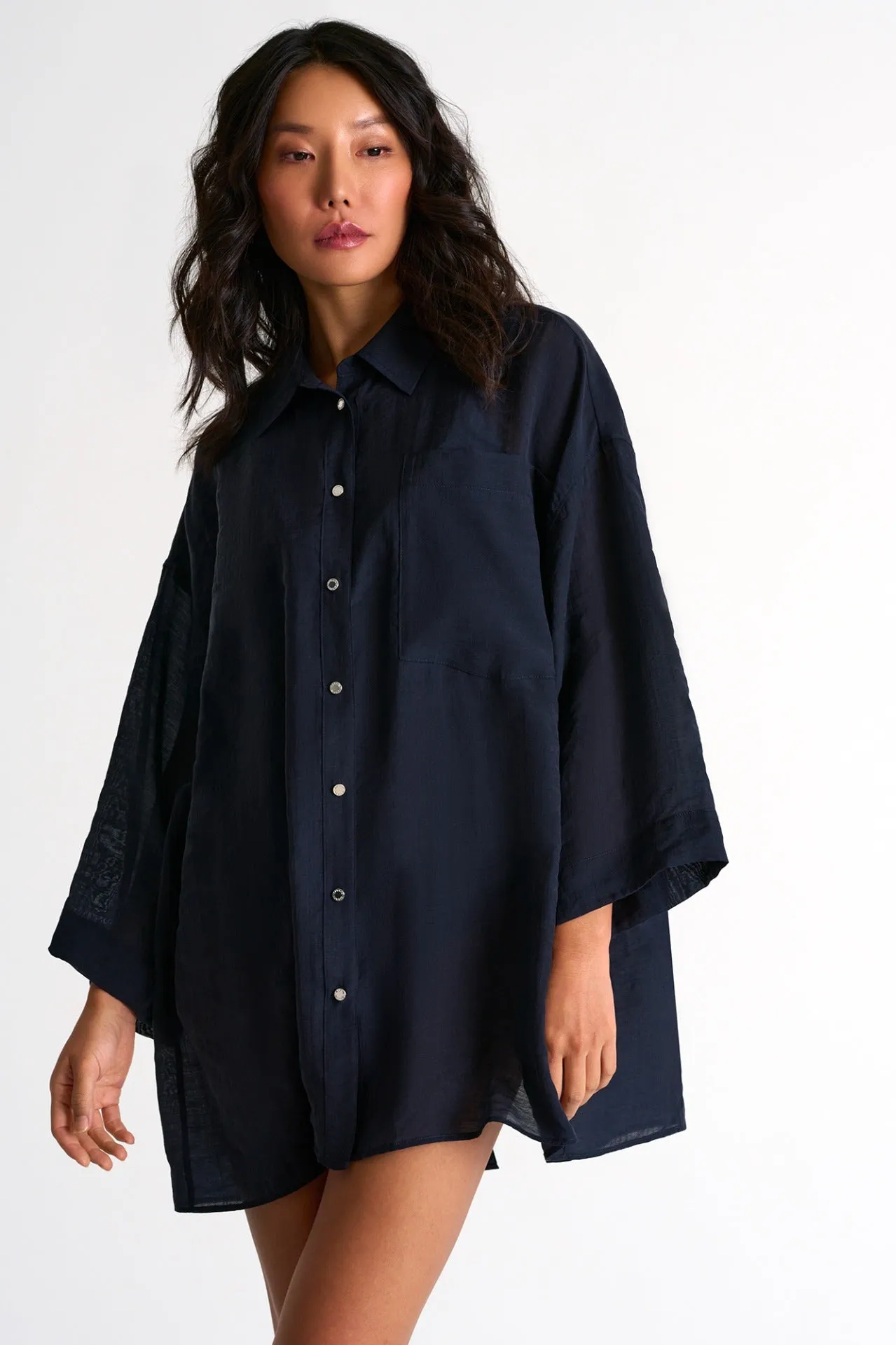 Shan Ary Oversized Shirt - Navy