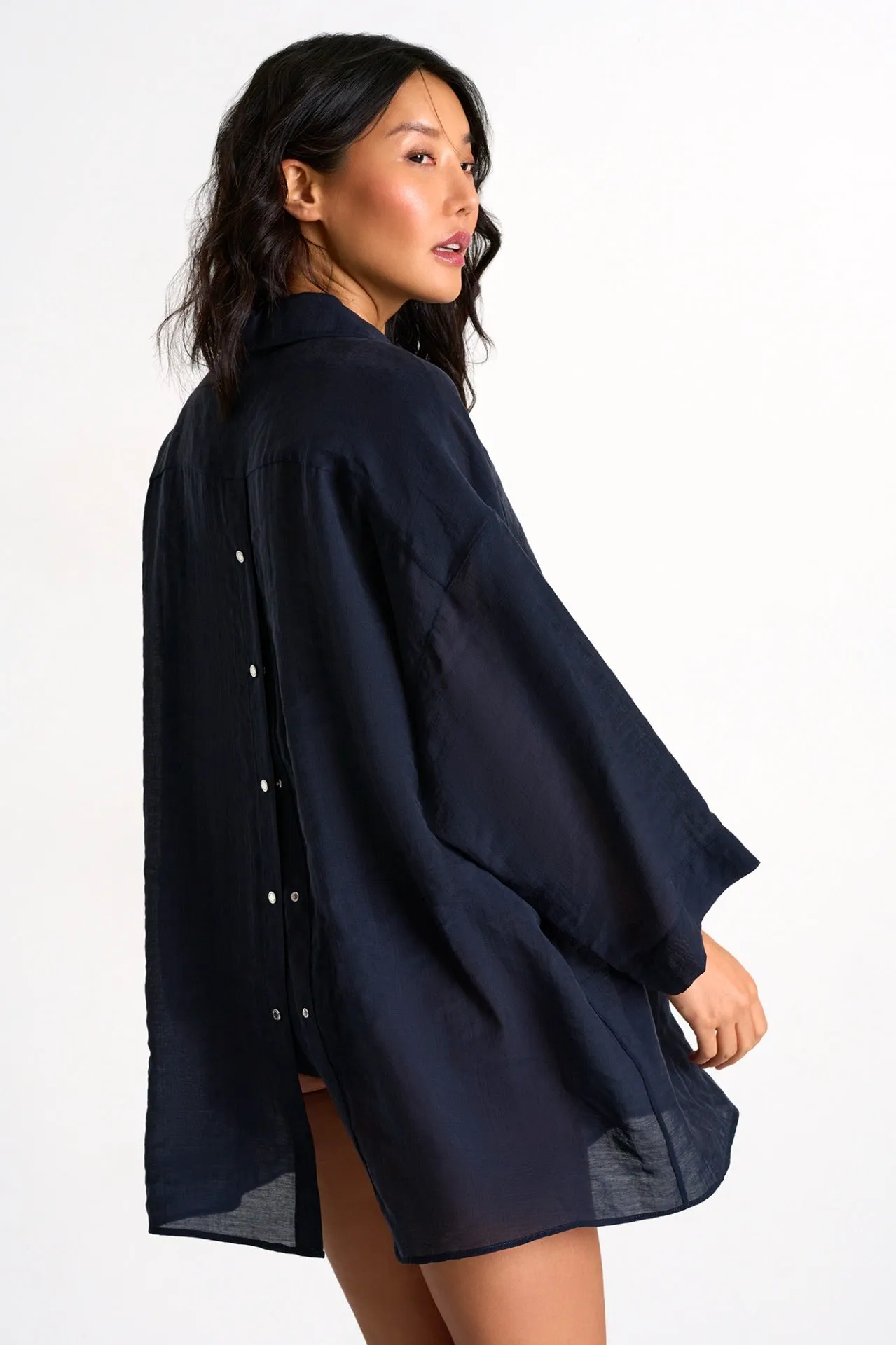 Shan Ary Oversized Shirt - Navy