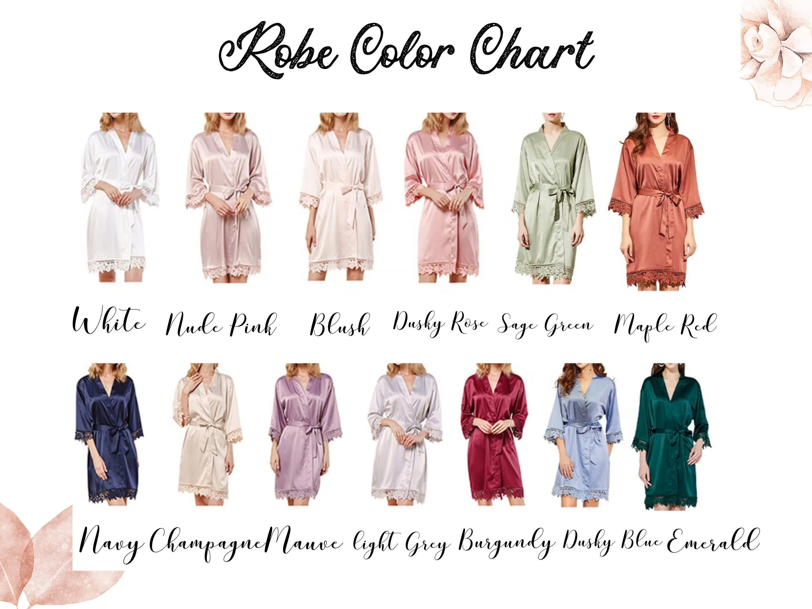 Silk Chunky Rose Lace Robes, Bridesmaid robes Satin, Wedding Dressing Gown, Dusty Rose Lace Robe