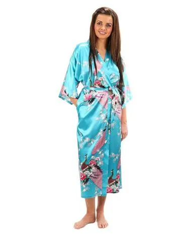 Sleepwear Silk Casual Bathrobe Long Nightgown