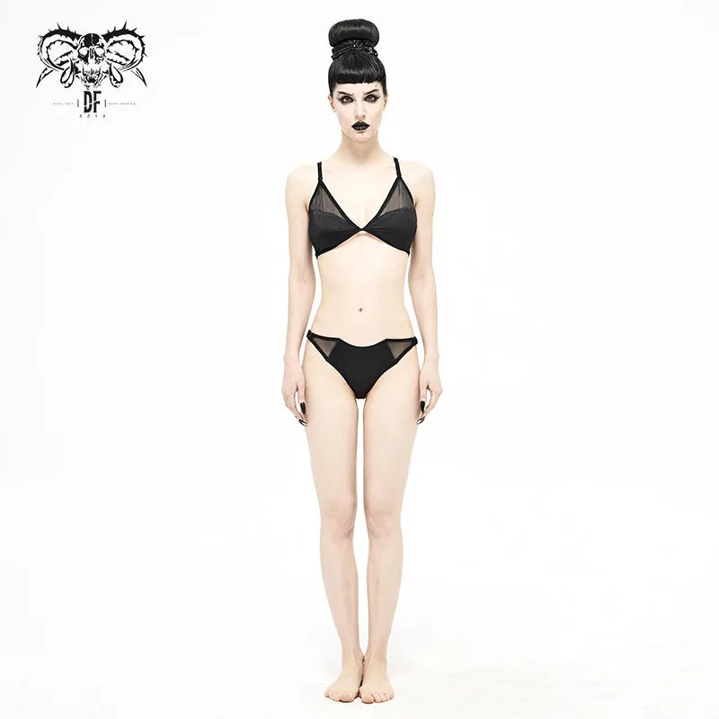 SST016 Vertical stripes bat-shaped swimsuit