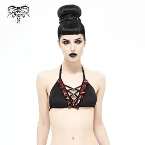 SST019A Scottish red plaid swimsuit top